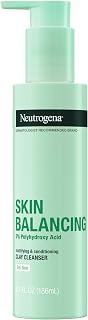 Neutrogena Skin Balancing Kaolin Clay Cleanser with 2% Polyhydroxy Acid (PHA), Mattifying & Conditioning Face Wash for Oily Skin, Paraben-Free, Soap-Free, Sulfate-Free, 6.3 oz