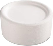 AJM Packaging Premium Coated Paper Plates, 9" dia, White, 125/Pack, 4 Packs/Carton