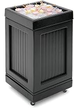 HUBERT Mobile Display Fixture for Cold Foods and Drinks Black Plastic - 20" L x 20" W x 36" H