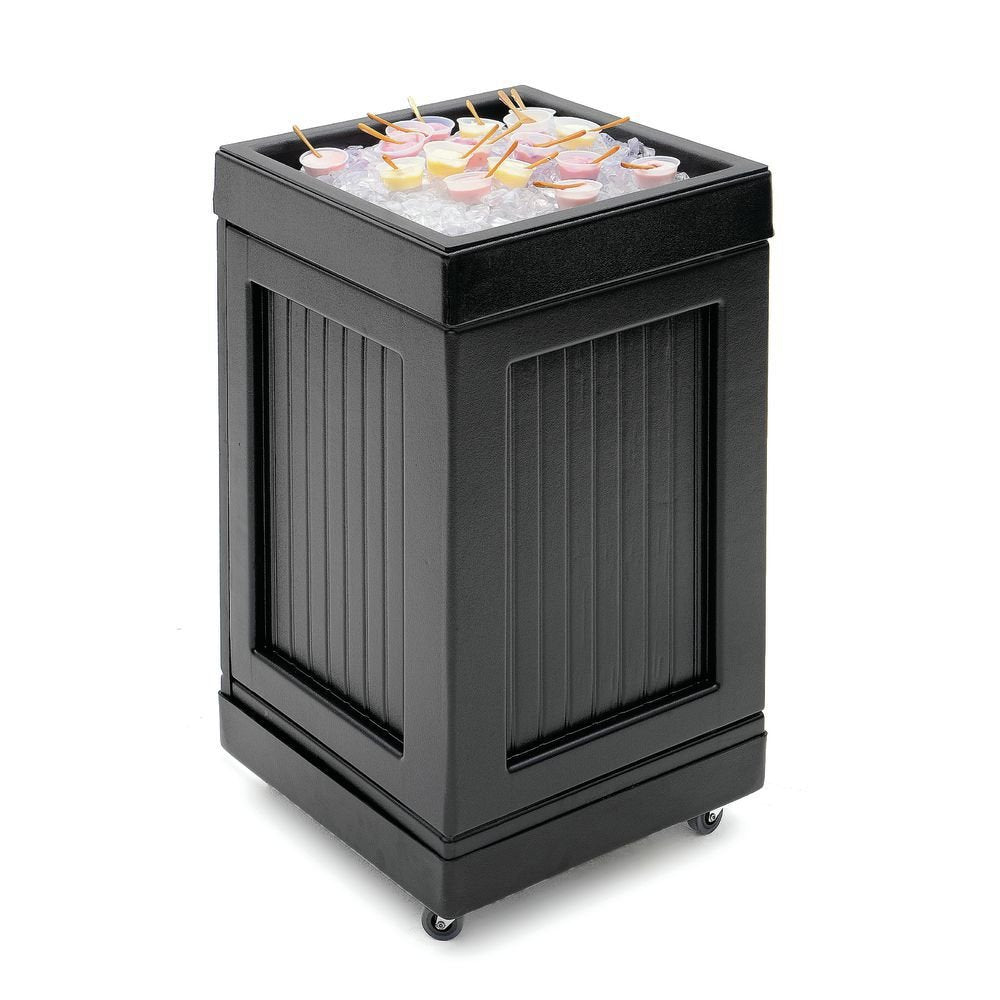 Mobile Display Fixture for Cold Foods and Drinks Black Plastic - 20" L x 20" W x 36" H by HUBERT – Plastic, Black, Model MPB-202036