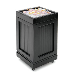 Mobile Display Fixture for Cold Foods and Drinks Black Plastic - 20" L x 20" W x 36" H by HUBERT – Plastic, Black, Model MPB-202036