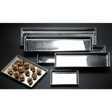 Stainless Steel Serving Tray 22 4/5" L x 8 3/10" W x 1 2/5" H by HUBERT – 22.8" x 8.3" x 1.4", Stainless Steel, Silver, Model ý5016383013600