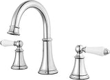 Pfister Courant 8 in Widespread 3 Hole Bathroom Sink Faucet 2 Handle Polished Chrome NSF Certified WaterSense Push & Seal Drain 360 Degree Swivel Spout LF049COPC