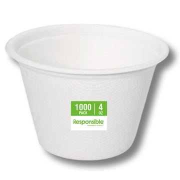 4 oz Portion Cups by Responsible Products – Other, Classic White, Pack of 1000, Model RP-4C-NPAW-1000
