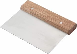 Winco Stainless Steel Dough Scraper with Wood Handle | Dishwasher safe, Pizzerias, Great for Dough Portioning, Bench Cleanup, Pastry Prep and Bakeries