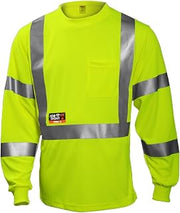 TINGLEY S85522.3X JobSight Class 3 FR HV Long Sleeve T-Shirt, Yellow, 3X-Large