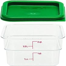 Cambro 1 2SFSCW135 Clear Container with SFC2452 Kelly Lid, 2 Quart With Lid, Clear, Green