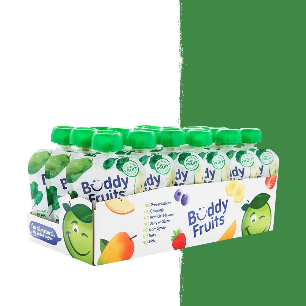 Buddy Fruits Pear & Spinach / 3.2 Ounce (Pack of 18) / 1 Applesauce
