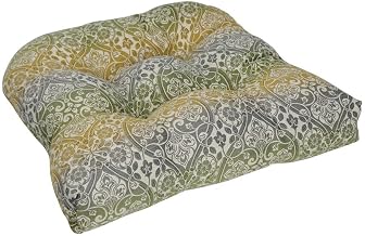 Blazing Needles 93184-1CH-PO-009 19 in. U-Shaped Premium Outdoor Tufted Dining Chair Cushion Festive Patina