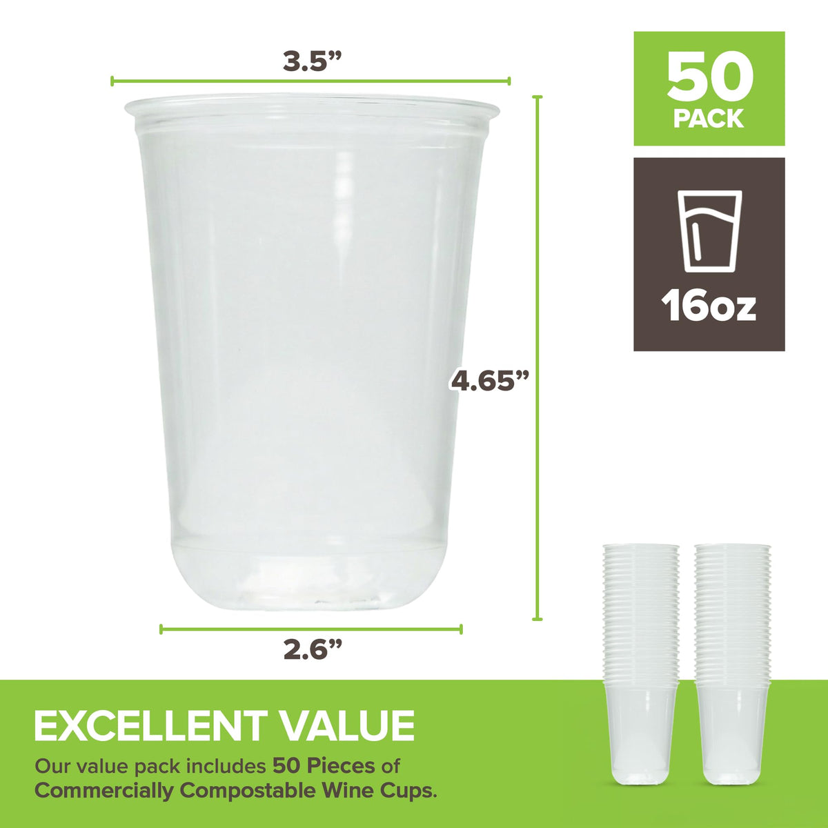 Stock Your Home 16oz / 50 / Clear Cups