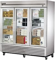 TRUE T-72FG-HC~FGD01 Three Section Glass Door Reach-In Freezer, Hydrocarbon Refrigerant