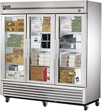 TRUE T-72FG-HC~FGD01 Three Section Glass Door Reach-In Freezer, Hydrocarbon Refrigerant