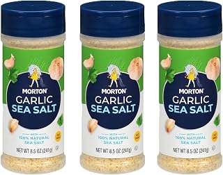 Morton Garlic Sea Salt, Seasoning Blend, 8.5 oz, 3 Pack