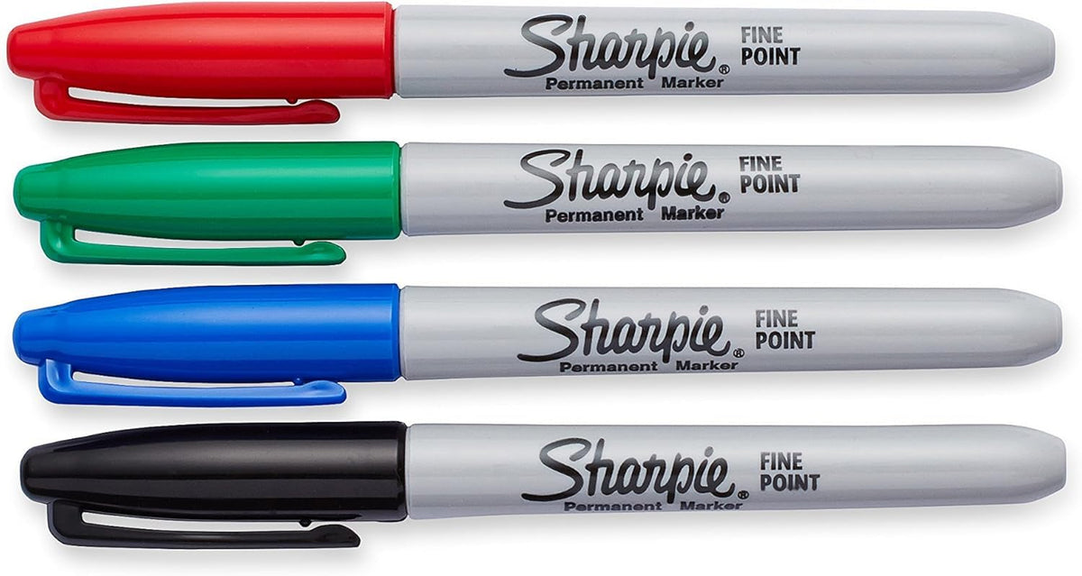 " Fine Point Permanent Markers 4/Pkg-Red by Sharpie – 1 Count (Pack of 1), Plastic (body), Felt or Fiber (tip), Assorted, Model SAN30174PP