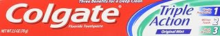 Colgate Travel Size toothpaste, Multicolor, Triple Action, 2.5 Ounce