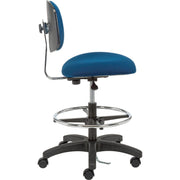 ESD Stool - Fabric by Global Industrial – 16"W x 18"D x 13-1/2"H, Textile, Blue, Model ESD-FMBCH-RG-CF-HC-ESDBLU
