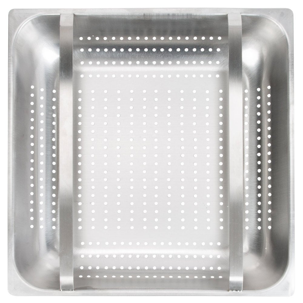 Stainless Steel 20" x 20" Pre-Rinse Basket - 4" Deep by Drain-Net – Silver