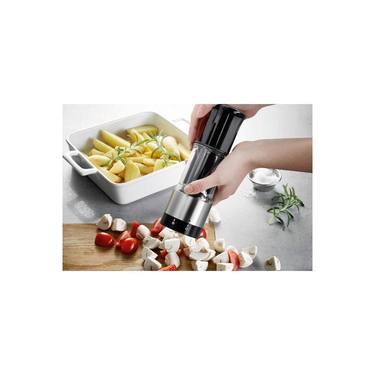 FLEXICUT Vegetable Splitter by GEFU – One Size, Stainless Steel, Black/Silver, Model GF13421