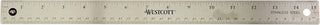 Westcott Stainless Steel Rulers - 15" Length 1" Width - 1/16, 1/32 Graduations (10416BX)