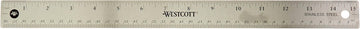 Westcott Stainless Steel Rulers - 15" Length 1" Width - 1/16, 1/32 Graduations (10416BX)