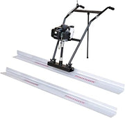 Tomahawk Power Screed Concrete Finishing Vibra Tool with Two 8 ft Boards Bull Float Finisher Set