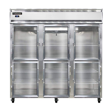 Three Section Reach In Glass Door Refrigerator by Continental Refrigerator – Model 3R-SS-GD-HD