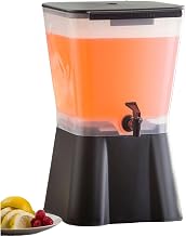 TableCraft 953 Ice Tea Dispenser, 3-Gallon White & Black, Compact Polypropylene Beverage Dispenser with Tomlinson Faucet, NSF Approved, USA Made
