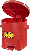 Eagle Oily Waste Can, Self-Closing Lid, 6 Gallon, Made in the USA, Red