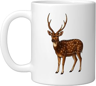 Chital Axis Deer Ceramic Mug, White