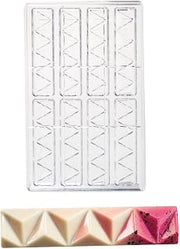 Martellato Polycarbonate Chocolate Mold, Pyramidal Bar 123mm x 27mm x 12mm High, 8 Cavities