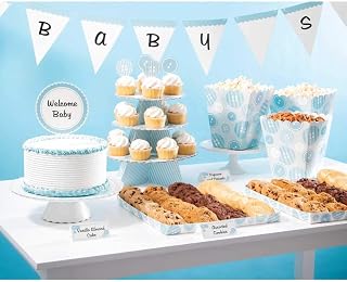 Creative Converting 346207 Blue Baby Buttons Treat Table Kit