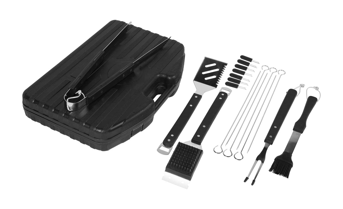 20 Piece BBQ Grill Set | The Ultimate Barbeque Grill Tool Set | Rugged Plastic Storage Case | 20 Individual Pieces | Extra Sturdy Stainless Steel Tools by Mr. Bar-B-Q – Model