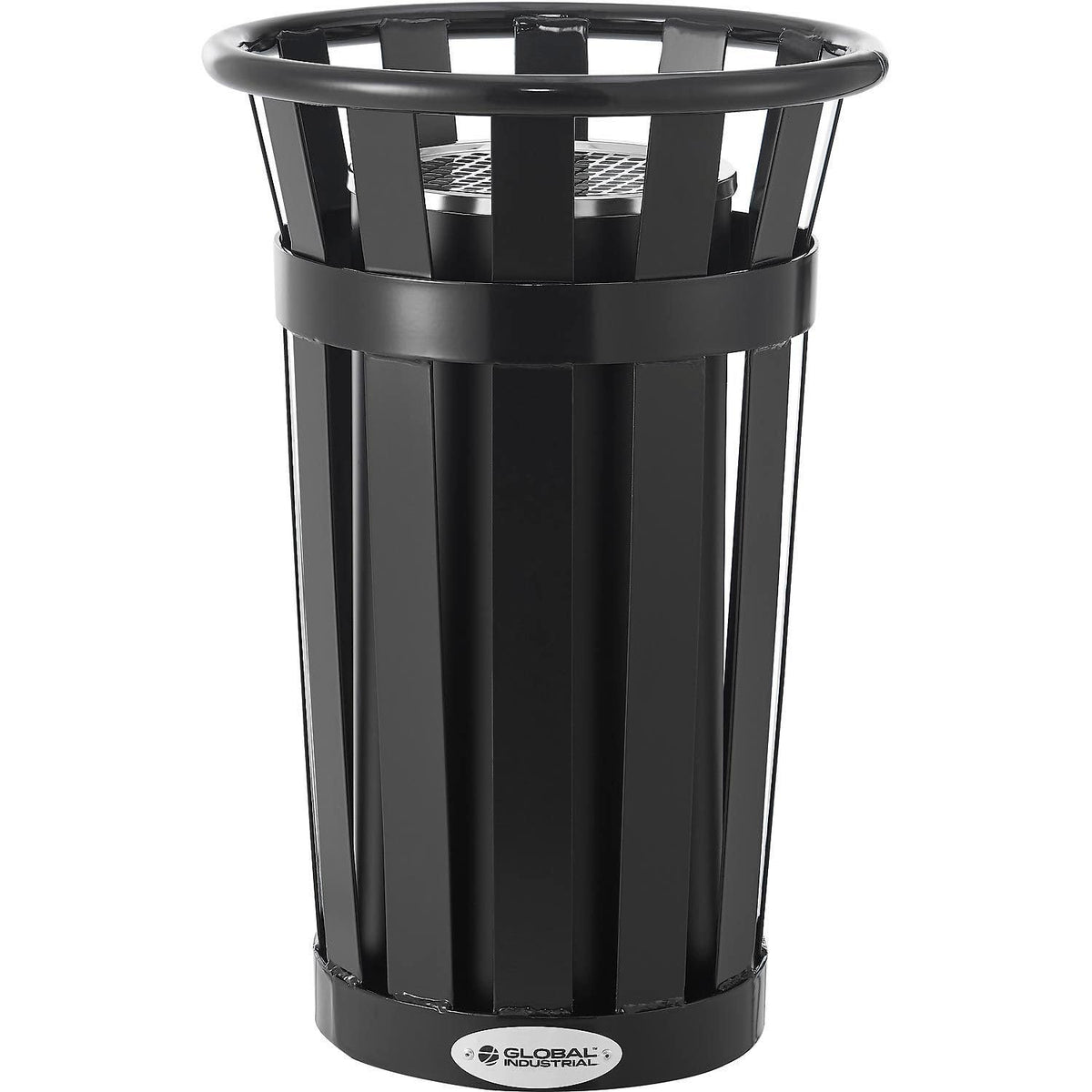 Slatted Steel Outdoor Ashtray by Global Industrial – 13 Gallon, Steel, Black, Model M2000