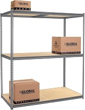 Global Industrial High Cap. Starter Rack 72Wx36Dx84H 3 Levels Wood Deck 1000lb Per Shelf GRY