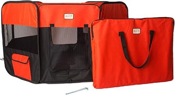 Armarkat Model PP002R-XL Portable Pet Playpen in Black and Red Combo, XL