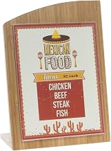 HUBERT Chalkboard Sign with Wave Top Bamboo - 10 1/4" L x 4 1/4" W x 14" H