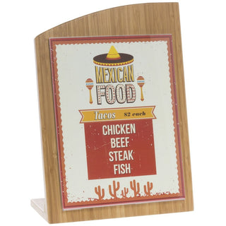 Chalkboard Sign with Wave Top Bamboo - 10 1/4" L x 4 1/4" W x 14" H by HUBERT – Bamboo, Natural, Model 688640146793