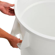 Commercial Round Trash Can by Global Industrial – 44 Gallon, 44.0 gallons, Polyethylene Resin, White, Model XDW-44WH