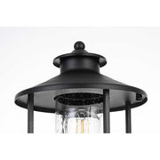 Janney One Light Outdoor Post Mount Black by Lighting Design – 12", Iron, Black, Model OD314P17BK