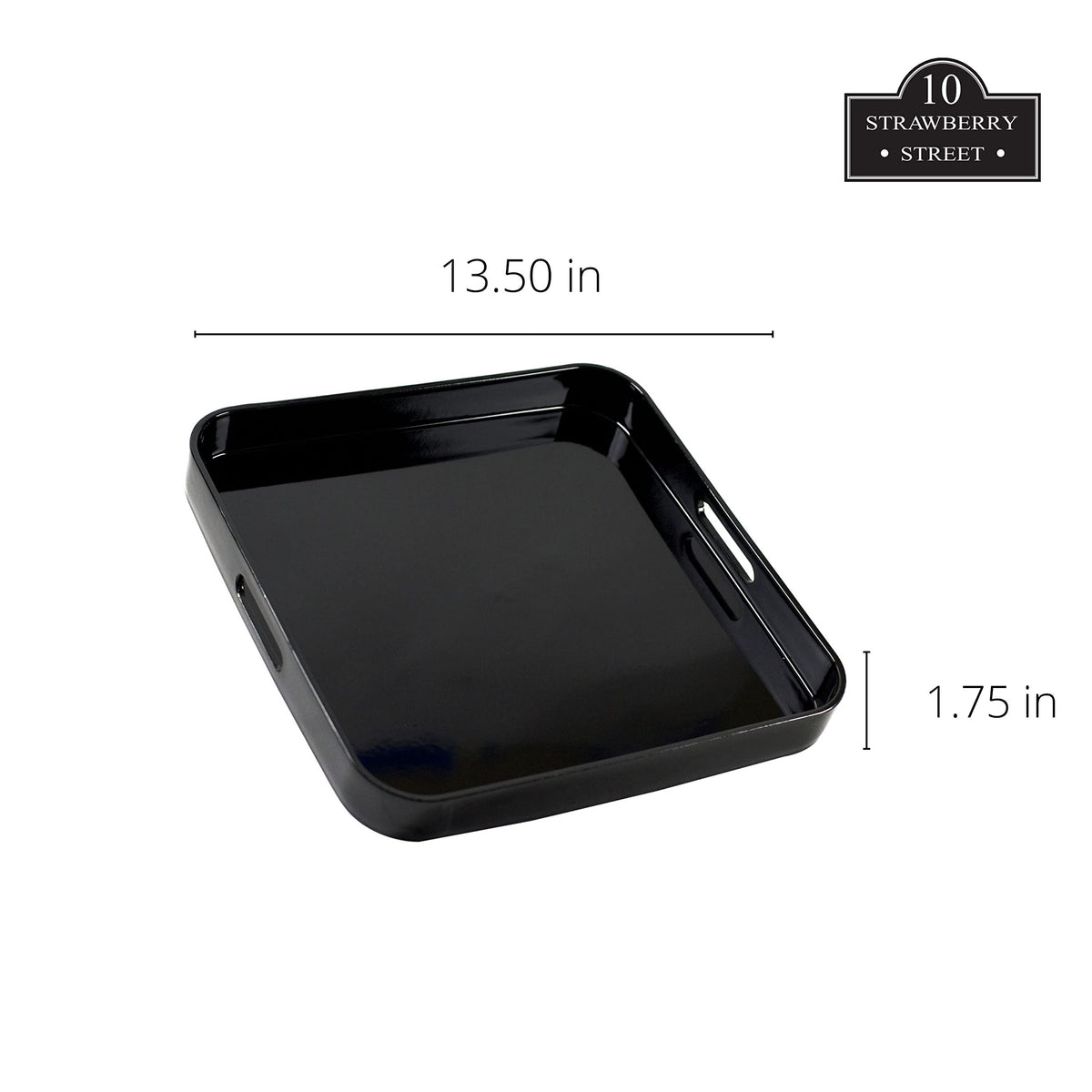 10 Strawberry Street Square / 1.75" x 13.5" / Black Platters