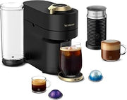 Nespresso Vertuo Pop+ Deluxe Coffee Machine with Frother, Matte Black Gold