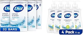 Dial Antibacterial Bar Soap 32 Pack & Liquid Hand Soap 4 Pack - Refreshing White Tea Scent, Moisturizing