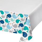 Creative Converting 324428 Border Print Plastic Tablecover, Lil' Spout Blue, 54 x 102-Inches