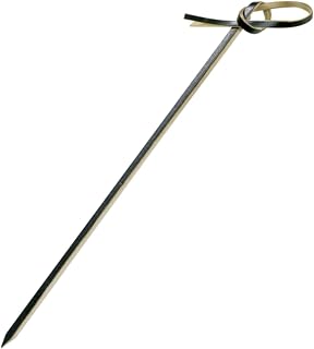 PacknWood 209BBLOKO10 - Black Knot Bamboo Skewer - Loko Black Looped Bamboo Skewer - Biodegradable Knotted Picks - Bamboo Knot Picks - 3.9" - 2000 per case