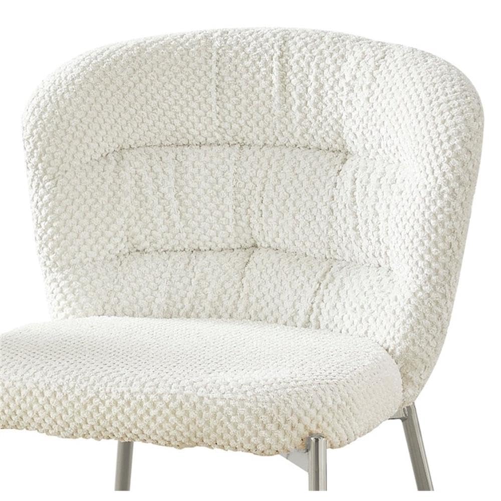 Best Quality Furniture Cream / Silver / 19" Side Chair / Modern, Chic, Transitional, Contemporary Chairs