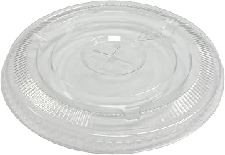 EPETFL12S Empress Flat Straw Slot Lid Fits 12oz Squat - 24oz PET Cups 20/50 cs