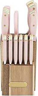 Farberware 15-Piece Knife Block Set with Black Soft-Grip Handles and Graphite Block - Kitchen Knife Set with Chef Knife, Steak Knives, Shears and Sharpening Steel