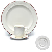 Lydia Maroon 5.5 Saucer - 36 / CS by Homer Laughlin – Large, China, White, Pack of 36, Model 6151613