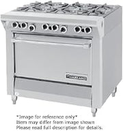 Garland MST43R-E Master Series Heavy Duty 34" Gas Range with (6) 35,000 BTU Open Burners, (1) Standard Oven & Electric Ignition
