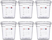 Araven Polycarbonate Food Pan, In-Mold Label, GN 1/6, 6", 6 Ct, Clear